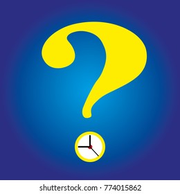 what is the time, clock and question mark