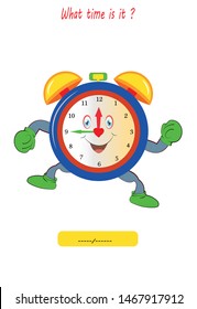 What time is it? Game for child. worksheet for preschool children
