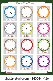 what time is it? On the Hour and Half Hour, learning the clock