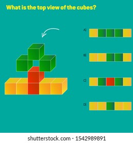 What is the top view of the cubes?