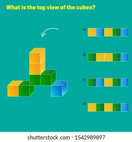 What is the top view of the cubes?