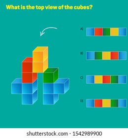 What is the top view of the cubes?