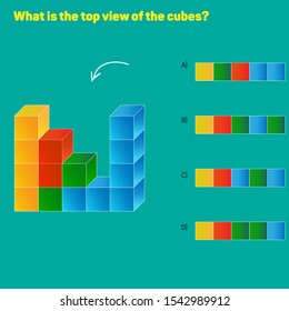 What is the top view of the cubes?