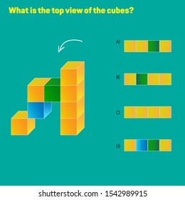 What is the top view of the cubes?