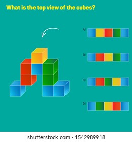 What is the top view of the cubes?