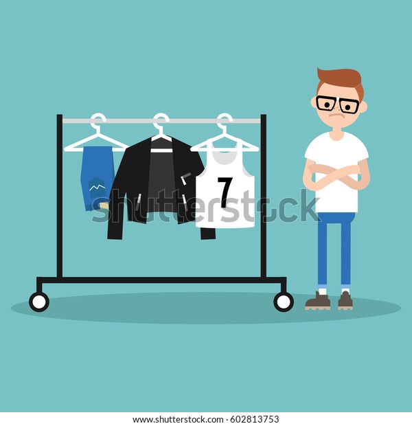 What Wear Young Concerned Nerd Looking Stock Vector Royalty Free