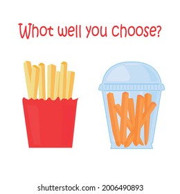 ¿Qué elegirás? ¿Patatas fritas o zanahorias frescas?