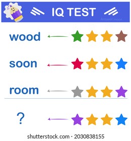 What word should be instead of a question mark? Intelligence puzzle, Logic question, IQ Test