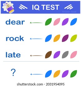 What word should be instead of a question mark? Intelligence puzzle, IQ Test