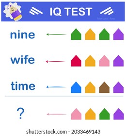 What word should be instead of a question mark? Intelligence puzzle, Logic question, IQ Test