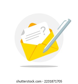 what would you ask, submit criticism and suggestions, review, type or write question button concept illustration flat design vector eps10