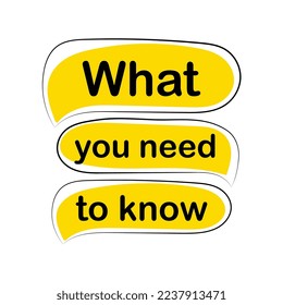What you need to know. Vector icon.