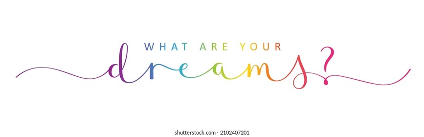 ¿CUÁLES SON SUS SUEÑOS? caligrafía colorida del pincel vectorial con swaps