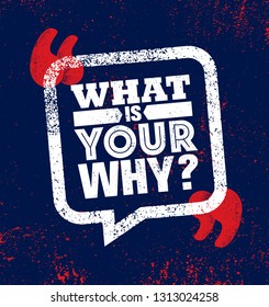 What Is Your Why? Inspiring Creative Motivation Quote Poster Template. Vector Typography Banner Design Concept On Grunge Texture Rough Background