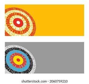 ¿Qué es el ajuste de texto de su destino, el objetivo de tiro circular de tiro de tiro de arco establecido en la vista de perspectiva con espacio de copia, ilustración vectorial.
