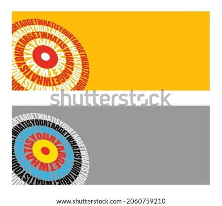 What is Your Target text wrap, circle dartboard Archery target set in perspective view with copy space, vector illustration.
