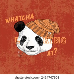 Whatcha Looking At? Vintage typography slogan print for graphic tee t shirt or sweatshirt - Vector