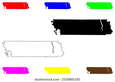 Whatcom County, State of Washington (U.S. county, United States of America, USA, U.S., US) mapa ilustração vetorial, esboço de rabisco Whatcom mapa