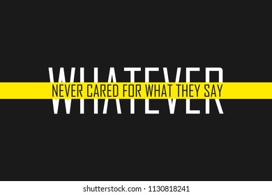 Whatever slogan text simple flat style illustration.