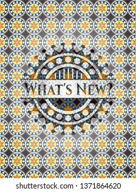What's New? arabesque emblem background. arabic decoration.