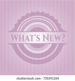 What's New? badge with pink background
