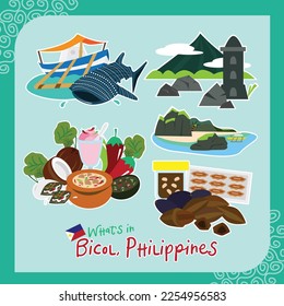 What's in Bicol Philippines Travel Vector Sticker Pack