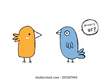 What's up birds, vector illustration