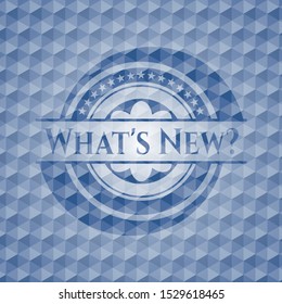 What's New? blue polygonal badge. Vector Illustration. Detailed.