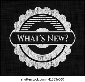 What's New? chalk emblem, retro style, chalk or chalkboard texture