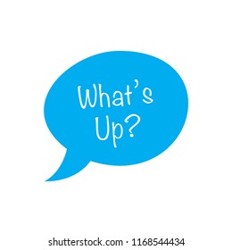 What's up chat bubble flat vector icon isolated on a white background.