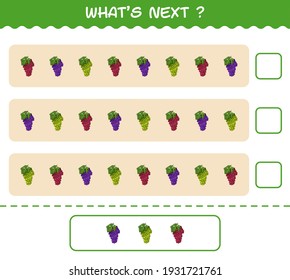 What's comes next educational game of cartoon fruits. Find the regularity and continue the row task. Educational game for pre shool years kids and toddlers