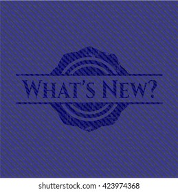 What's New? emblem with denim texture