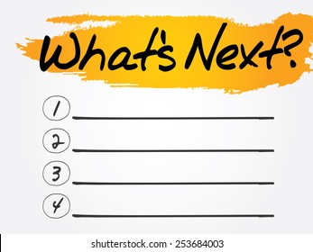 What's Next? list, vector concept background