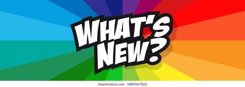 " What's new ? " on colorful background