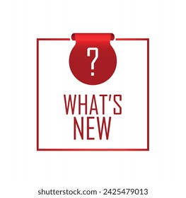 what's new sign on white background