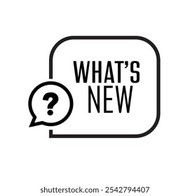 what's new sign on white background