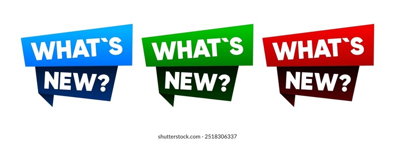 Whats New speech bubble. Labels for promotion design. Special offer sign. New arrivals symbol. Vector illustration.