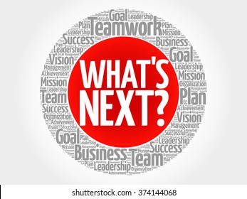 What's Next Circle Word Cloud, Business Concept