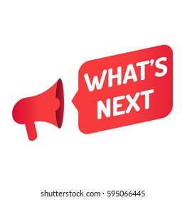 What's next. Megaphone icon. Vector illustration on white background.