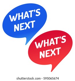 What's next. Speech bubble icon. Vector illustration on white background.