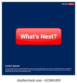 What's Next Text Red Button on blue background