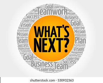 What's Next Word Cloud Collage, Business Concept Background