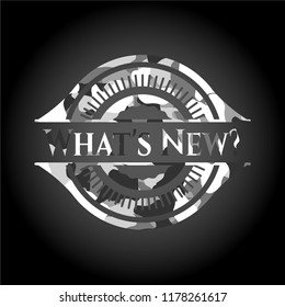 What's New? on grey camo pattern