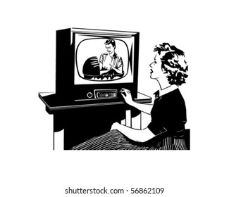 Person Watching Tv Graphic Images Stock Photos Vectors