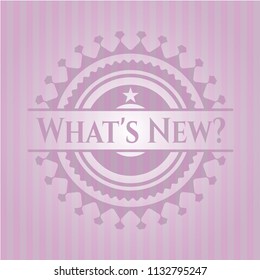 What's New? pink emblem