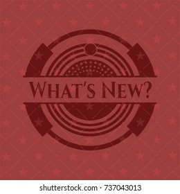 What's New? red emblem. Retro