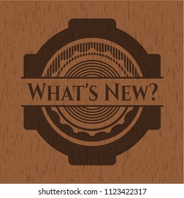 What's New? retro wood emblem