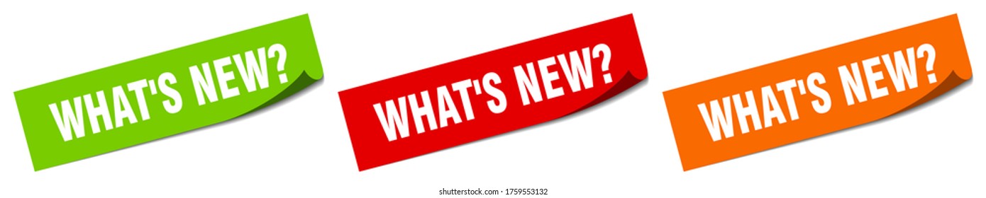 what's new? sticker. what's new? square isolated sign. what's new? label