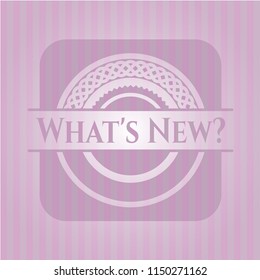 What's New? vintage pink emblem