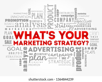 What's Your Marketing Strategy word cloud collage, business concept background